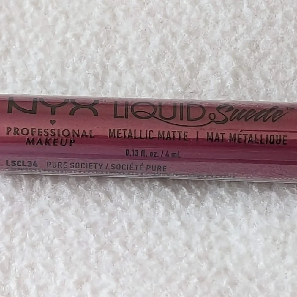 Pure Society (Deep Violet With Blue Pearl) Liquid Suede Metallic Matte Lipstick - Picture 10 of 14